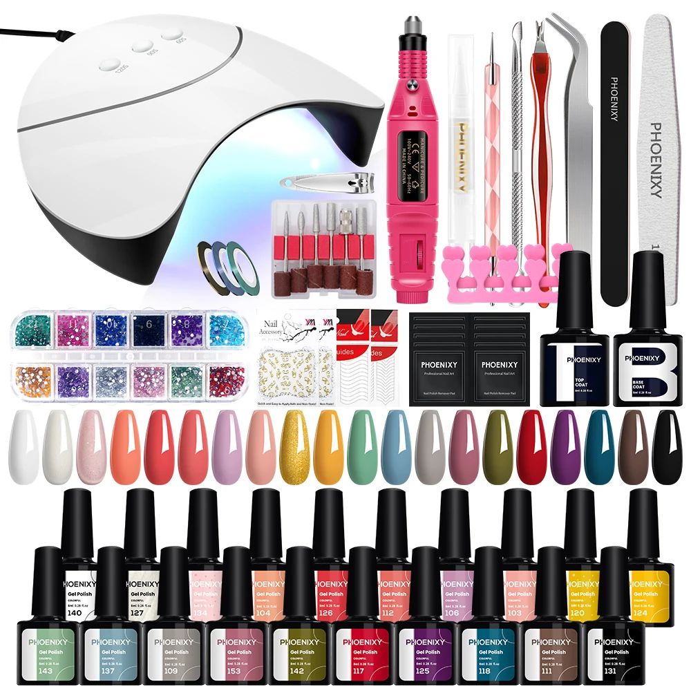 

Complet Manicure Tools Set 20/10 Colors Gel Nail Polish with 36W Nail Drying Lamp Semi Permanent UV Gel Varnish Nail Design Kit