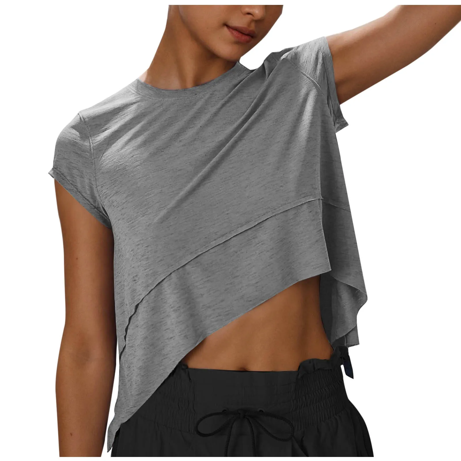 Super Soft Sport Tank Tops for Women Moisture-Wicking Breathable Loose Asymetric Sports Top for Athletic Running Tennis Yoga