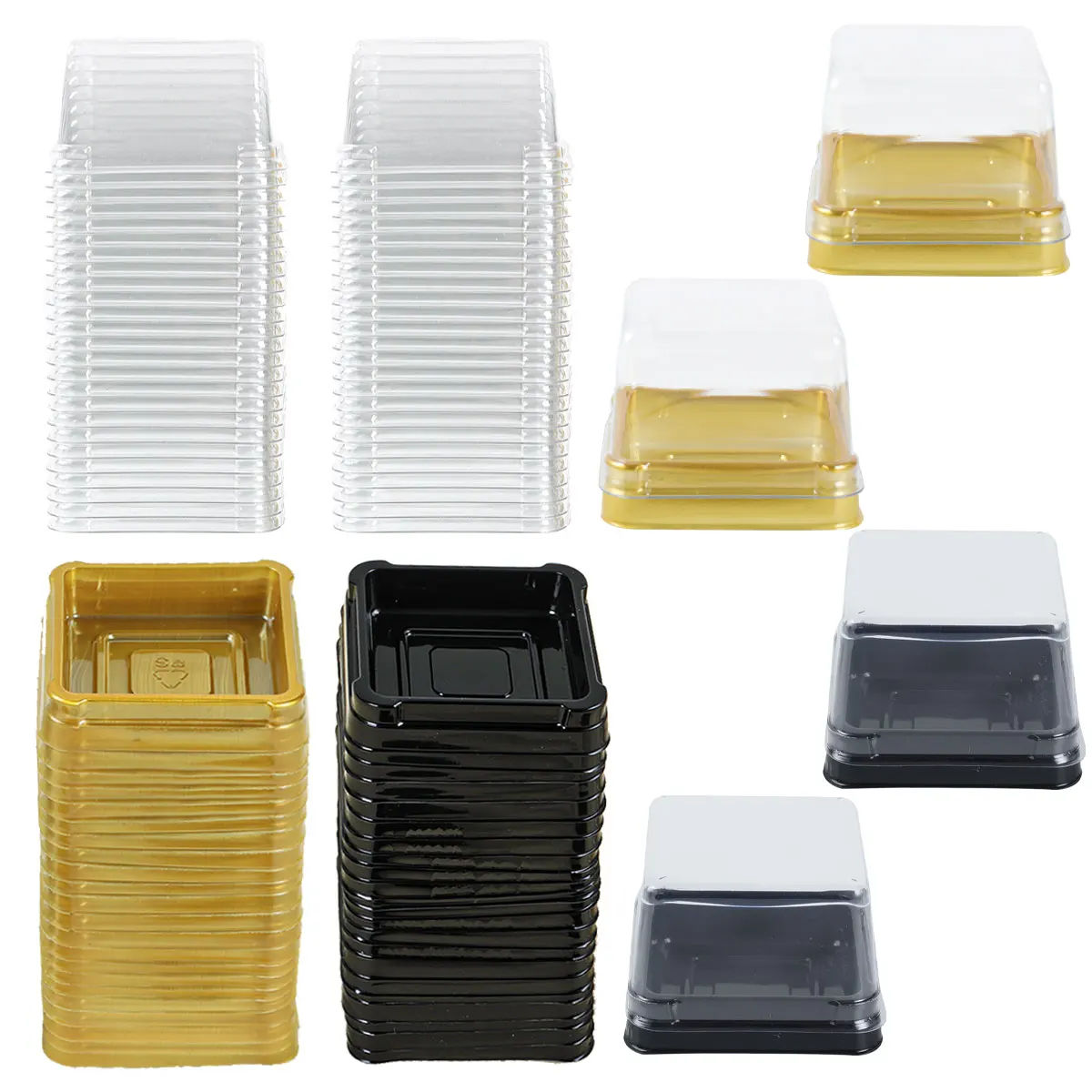 50pcs Transparent Cake Boxes for Wedding & Birthday