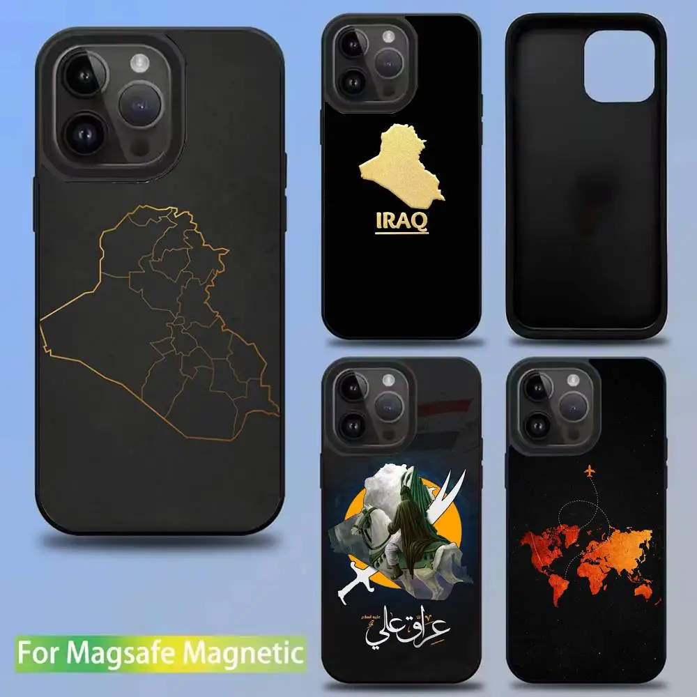

Nation Iraq Flag Map Phone Case For iPhone 16,15,14,13,12,11,Pro,Max,Plus,Mini,SE New Magsafe Magnetic Wireless Charging