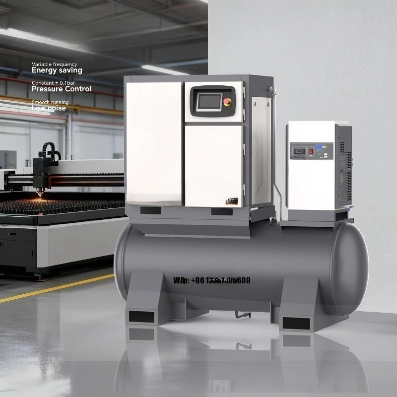 Industrial Rotayr Screw Type air Compressor 10 bar 16 bar with air Dryer tank 300l 400l 500l for  Cutting Machines