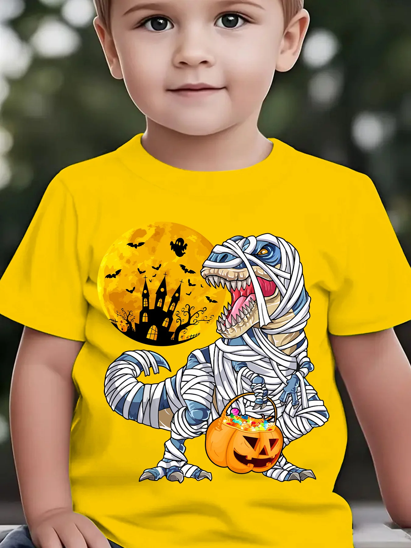 Novo moletom casual infantil da moda, padrão de impressão de abóbora de dinossauro impresso em 3D, uso diário, textura macia, toque confortável