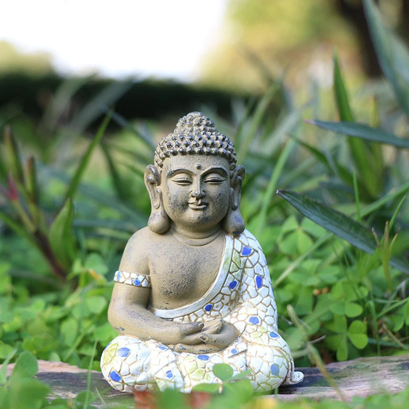 Beautiful Garden Zen Tathagata Small Buddha Display A New Chinese Style Stone Tower Decoration Micro Landscape Display Accessory