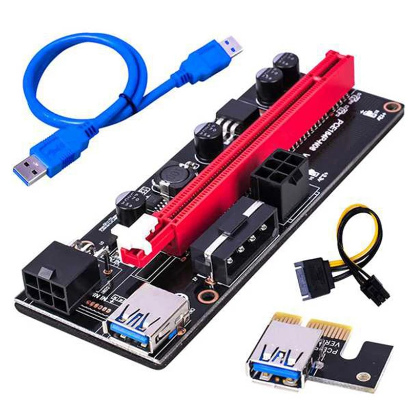 

10Pcs Pci-E Riser Board 1X Om 16X Gpu Extender Riser Card Pci-E USB 3.0 Gpu Adapter Met 6Pin Interface(A)