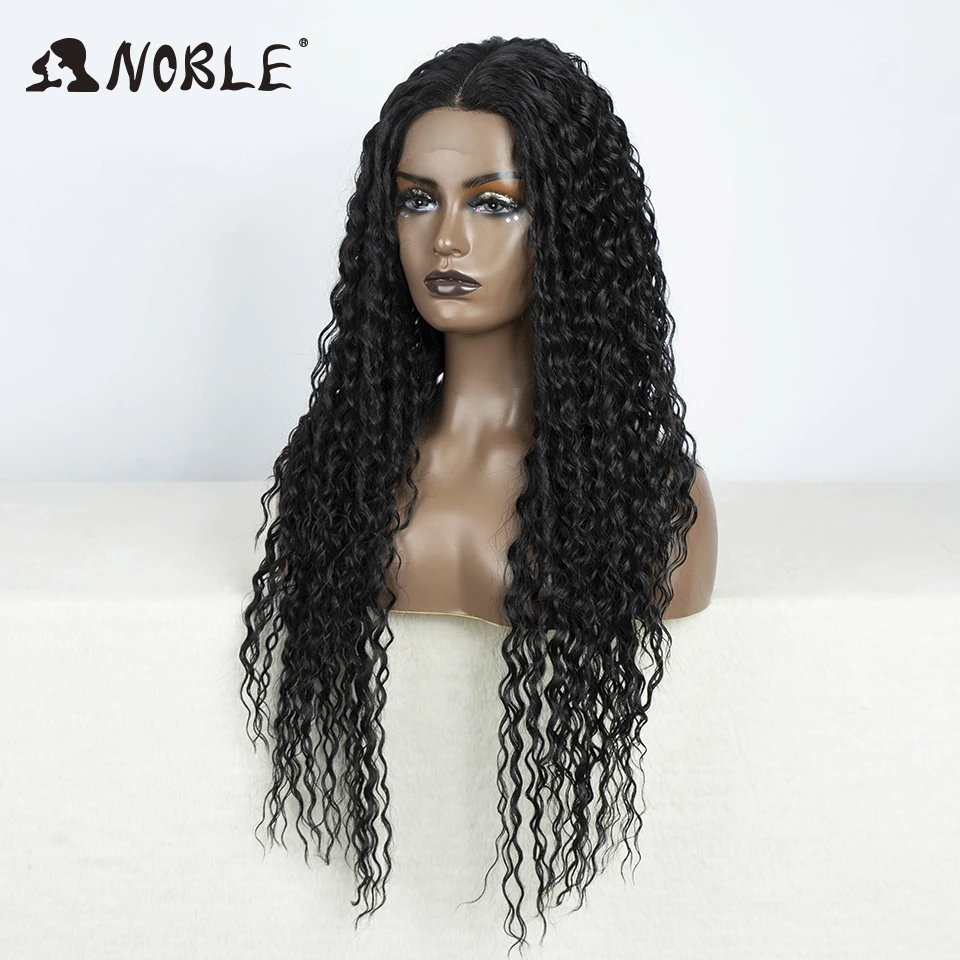 Noble Hair Synthetic Lace Wig Long Wavy Wig 30 Inch Blonde Wigs For Black Women Ombre Blonde Wig Synthetic Lace Wig