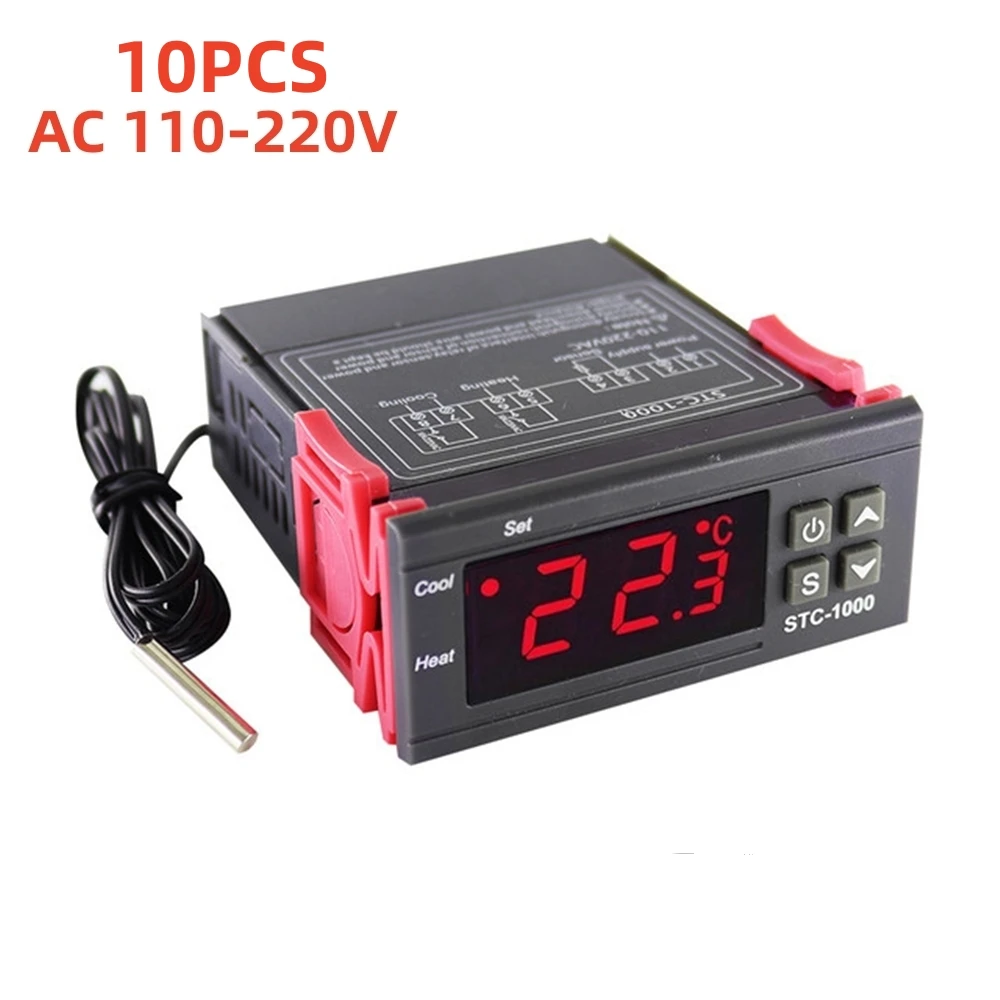 10PCS STC-1000 Digital Temperature Controller Thermostat Thermoregulator incubator Relay Heating Cooling STC 1000 220V STC1000