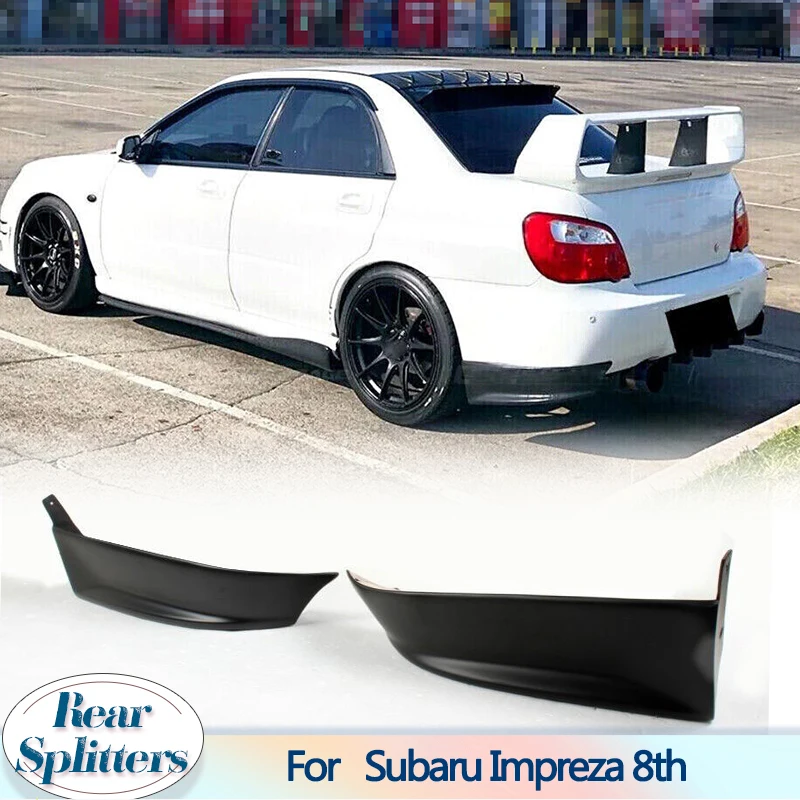 PU Black Rear Bumper Splitters Flaps Cupwings For Subaru Impreza 8th 2003-2005 Rear Splitters Lip Aprons