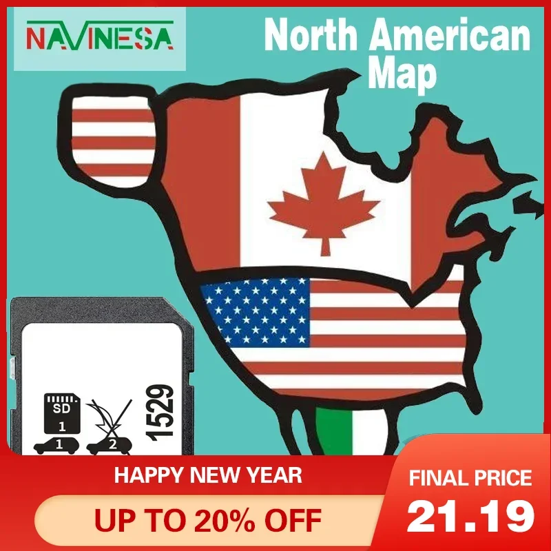 

for Buick/Cadillac/Chevrolet/GMC Car GPS Sat Navi Update Maps USA/CAN/MEX Memory Card 2023 GM 8653-1529 Navigation 32GB