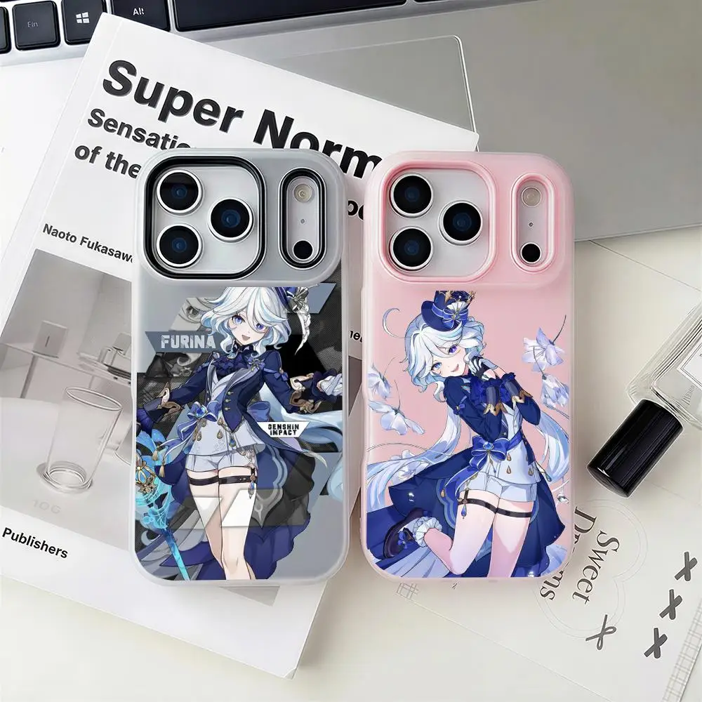 

Genshin Impact Furina Phone Case 2-in-1 Detachable Clear Case with Slot for Cards & Photos iPhone 12-17