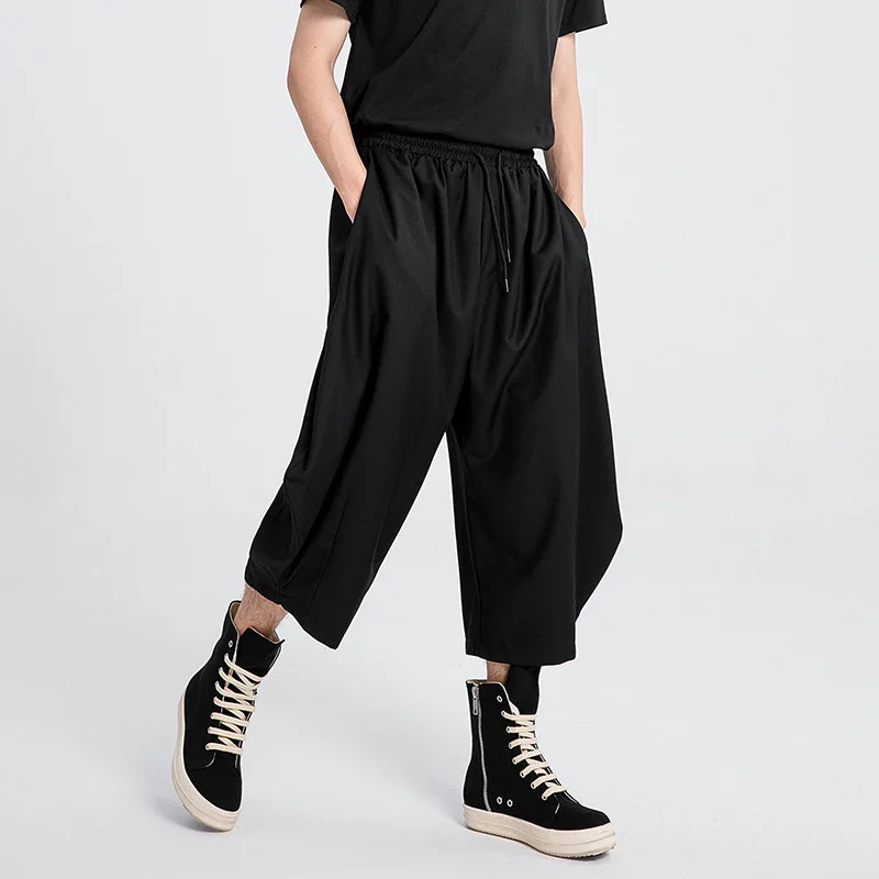 

Men's Casual Pants 2339 Japanese Lantern Wide-Leg Neutral Casual Dark Style Men's Loose 9/10 Pants