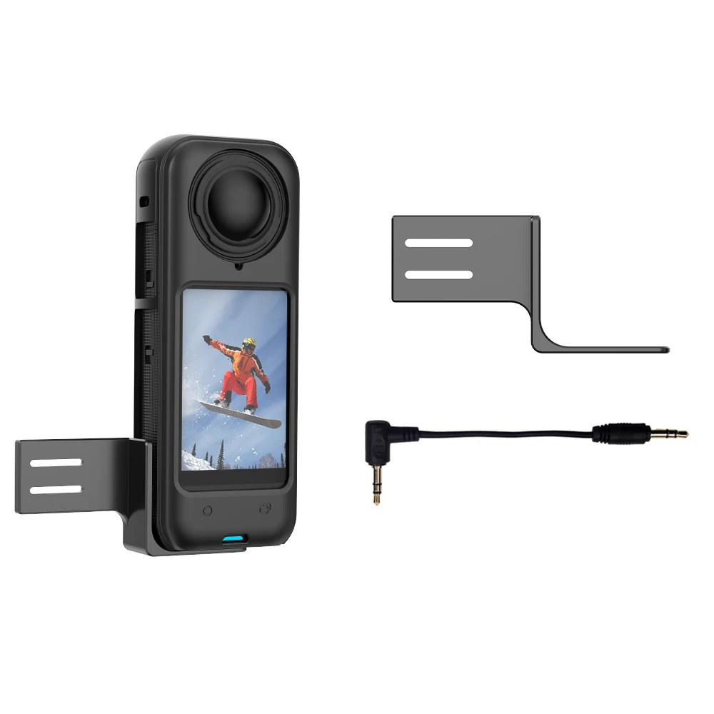 ​ การขยายไมโครโฟนสําหรับ Insta360 X4 X3 X2 อลูมิเนียม 8K X4 อุปกรณ์เสริมกล้องกีฬา