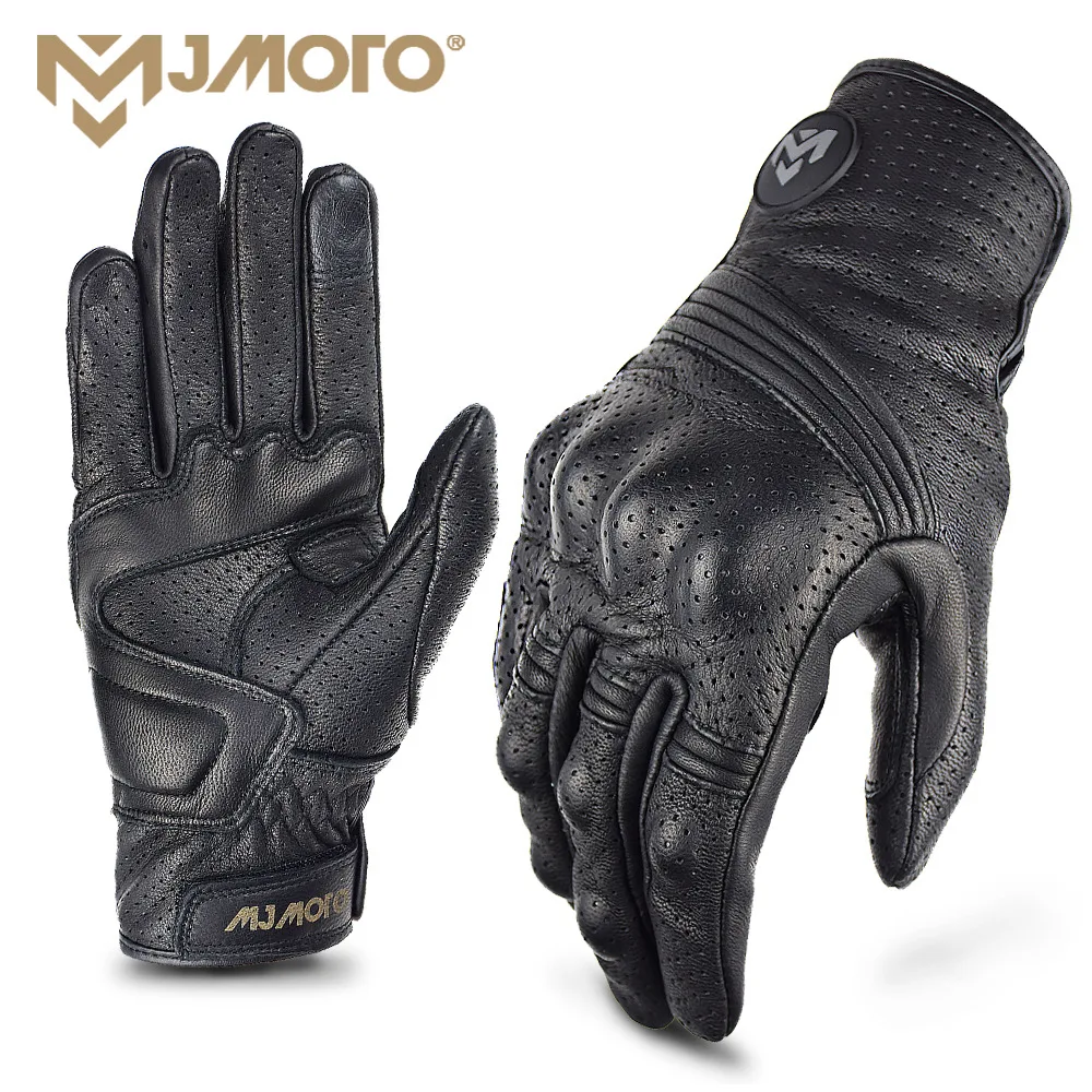 

New Motorcycle Gloves Summer Leather Motocross Glove Men Retro Biker Cycling Motorcyclist Protected Goatskin Mtb Cycling Glove