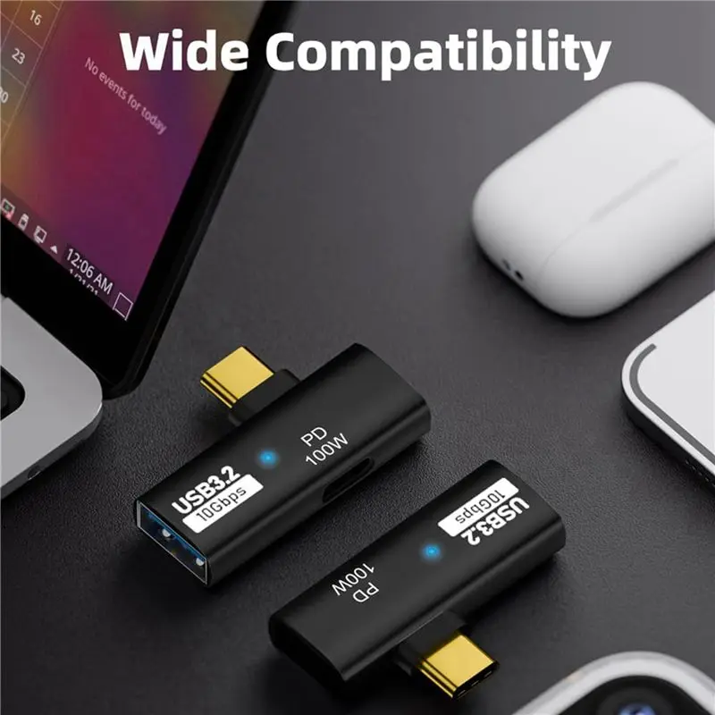 A31T 2X USB C to USB 3.2 Adapter, 2-in-1 with 100W PD Charging Port, for Thunderbolt 4/3 OTG Converter for Rog Ally, for Steam