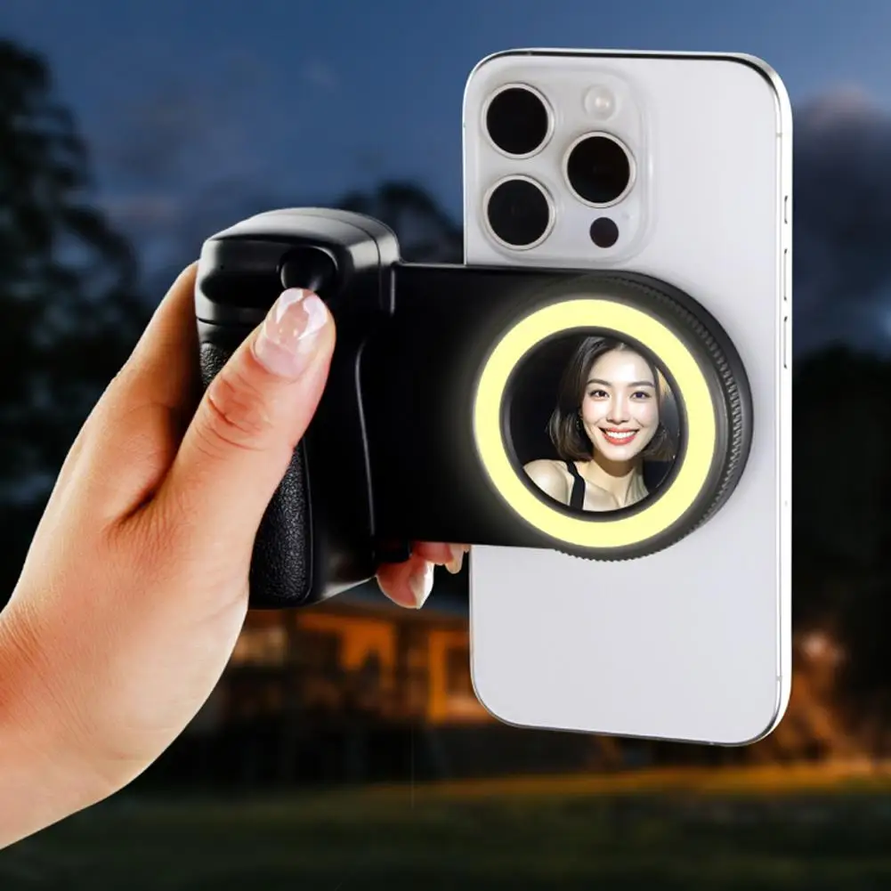 For Magsafe Bluetooth-Compatible Shutter Phone Hand Grip Bluetooth Selfie Handle Camera Photo Stabilizer With Fill Light