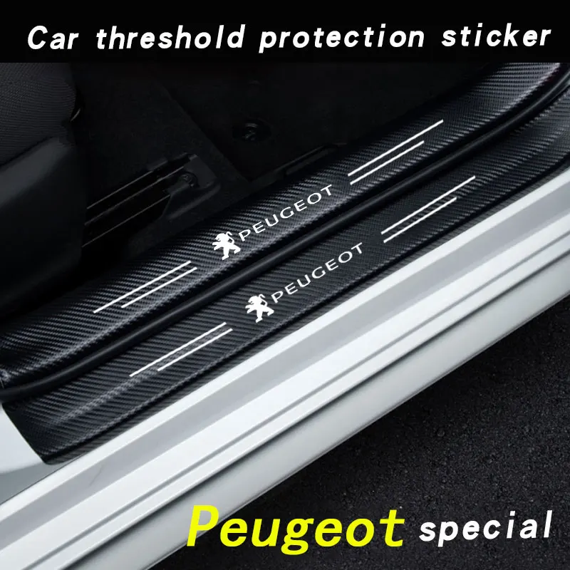 Car Sill pedal Rear Bumper Protection Stickers For Peugeot 206 207 307 407 408 308 607 508 3008 2008 Accessories Anti Scratch