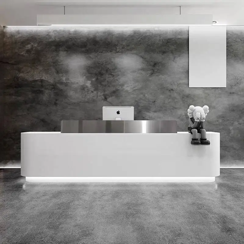 

Led White Office Reception Desks Beauty Salon Commericial Reception Desks Restaurant Classic Mostrador Recepcion Furniture
