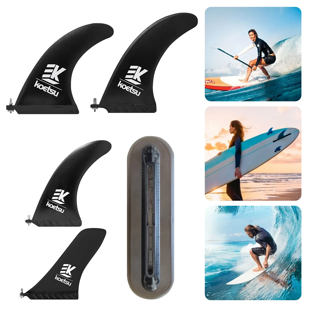 8/9/10 Inch Surfboard Fins with Fin Screw Nylon Plastic Thruster Detachable Surfing Accessories for Surfboards SUPs and Kayaks