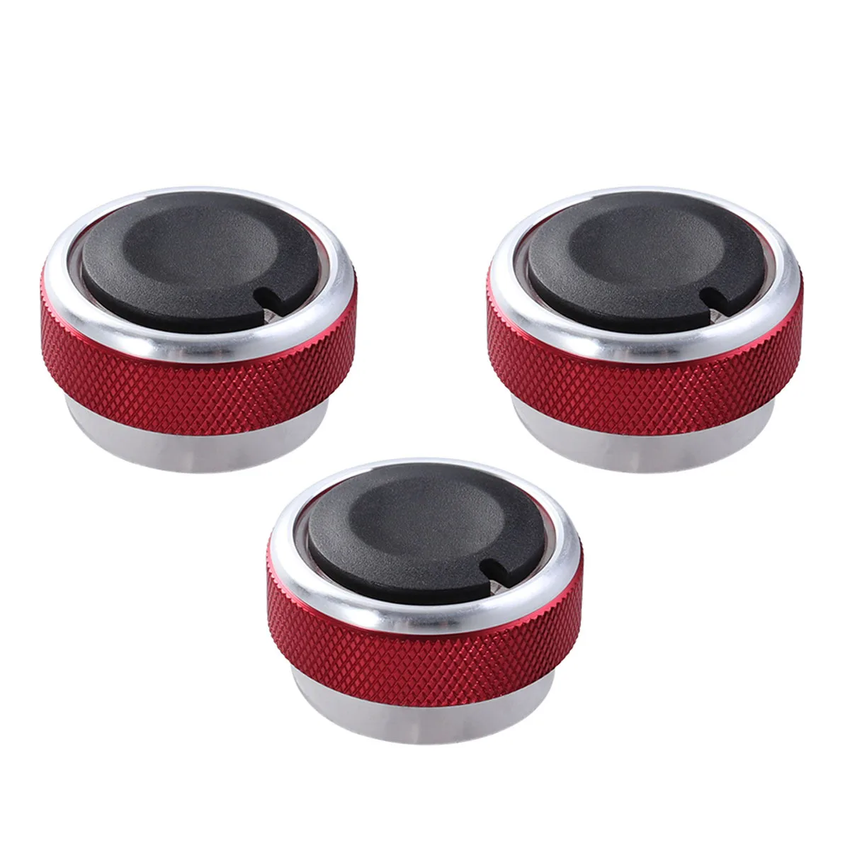 3 Piezas de Perillas de Control de Aire Acondicionado Rojas para Mondeo 2 3 2005-2014, Botón de Aleación para Aire Acondicionado, Interruptor de Luz Interior, Fácil Instalación