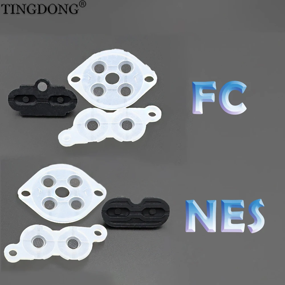 Almohadillas de botones de goma conductora para FC NES, piezas de repuesto para controladores FC/NES