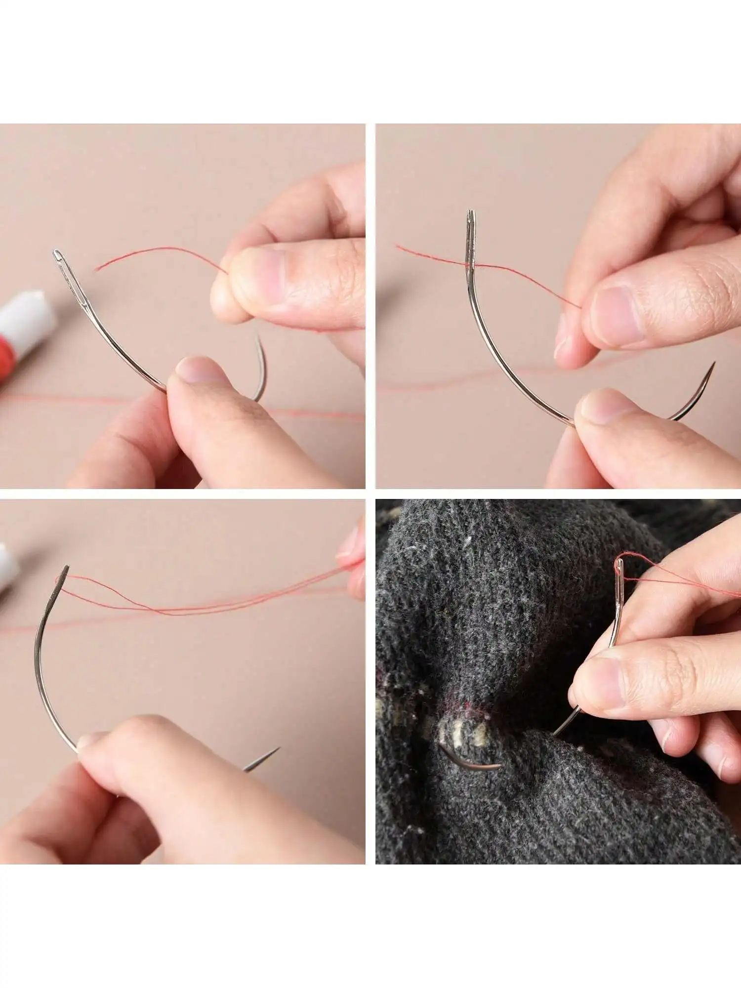 10-teiliges Set ultrafeiner Perlennadeln, Metallnähnadeln für die Schmuckherstellung, DIY-Bastelwerkzeuge zum Einfädeln von Perlen (mit Röhrchen) – Detail 5