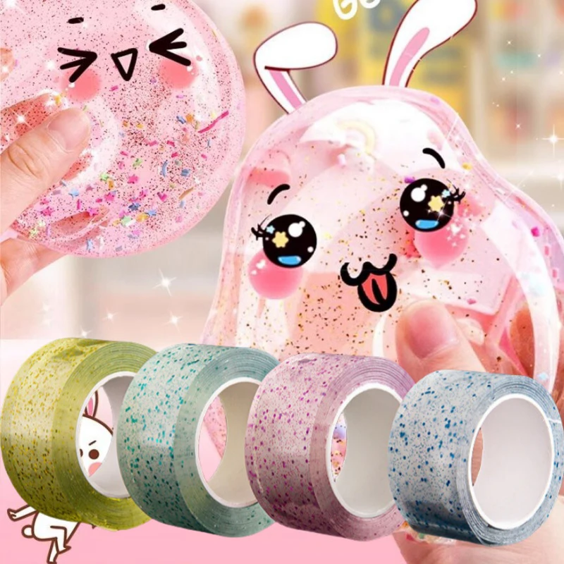 1 Juego de Juguetes de Manualidades para Niños, Pegamento Nano PET, Cinta Adhesiva de Doble Cara, Cinta Nano para Hacer Burbujas, Regalos para Niños