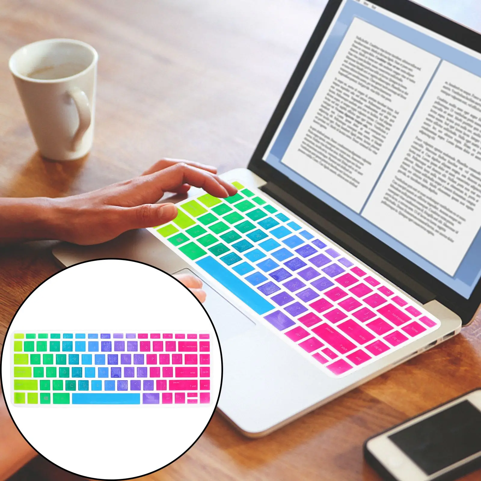 

Silicone Keyboard Skin Cover for 14-Bf Colorful Waterproof Scratch Resistant Laptop Keyboard Protector Easy Clean Reusable