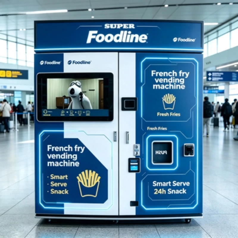 Hot Fries Vending Machine Fully Automatic Robot Vending Machine Fries for Sale Touch Screen 55 Inch Self-service