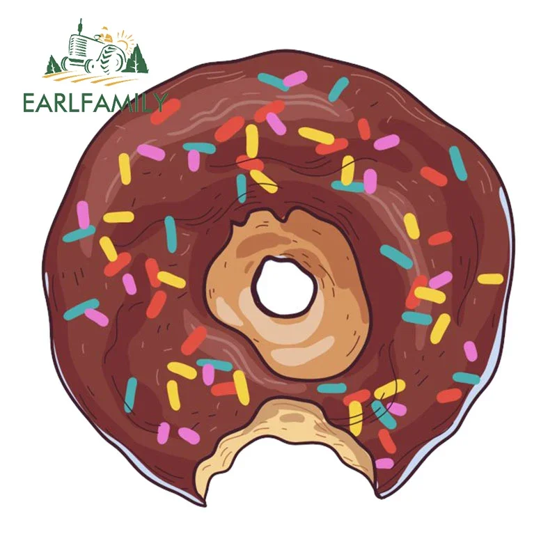 

EARLFAMILY 13cm X 12.6cm Anime Doughnut Car Stickers Amusing Sunscreen Motorcycle Windshield Decal Racing Camper Decoration