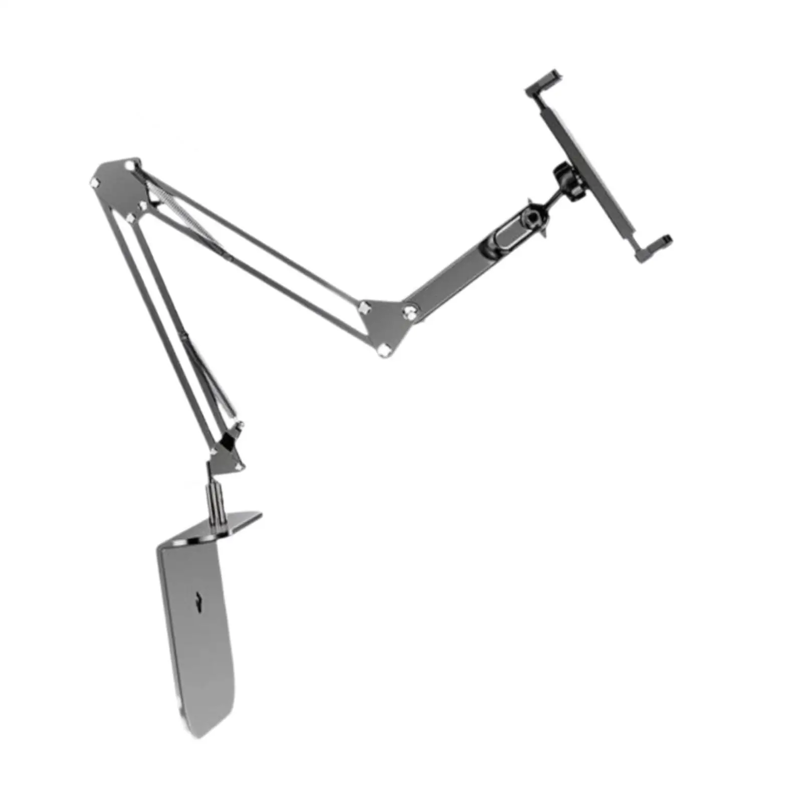 Heavy Duty Aluminum Tablet Stand Holder Folding Desk Mount with Rotating Base for Phone Portable Monitor Stand for Bedroom