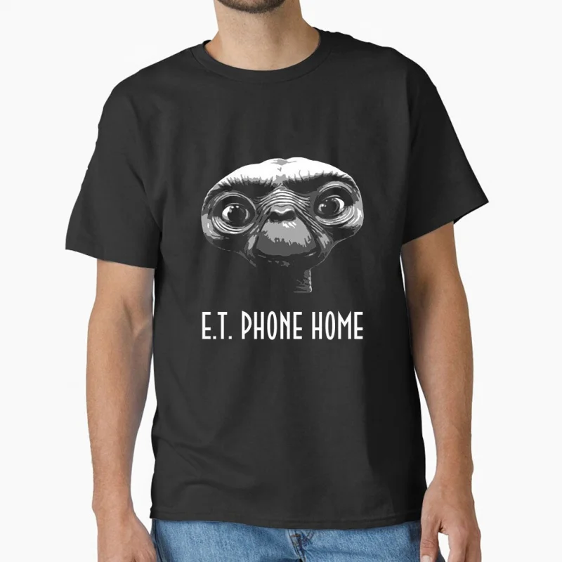 

80s Retro sic fi Cute Alien movie E.T. Phone Home The Extra-Terrestrial vintage Gift T shirt large size Tops S-6XL mens clothing