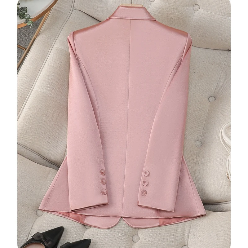 Veste Blazer formelle pour femmes, manches longues, Double boutonnage, vêtements de travail d'affaires, manteau printemps-automne, hauts d'extérieur pour femmes, 2026