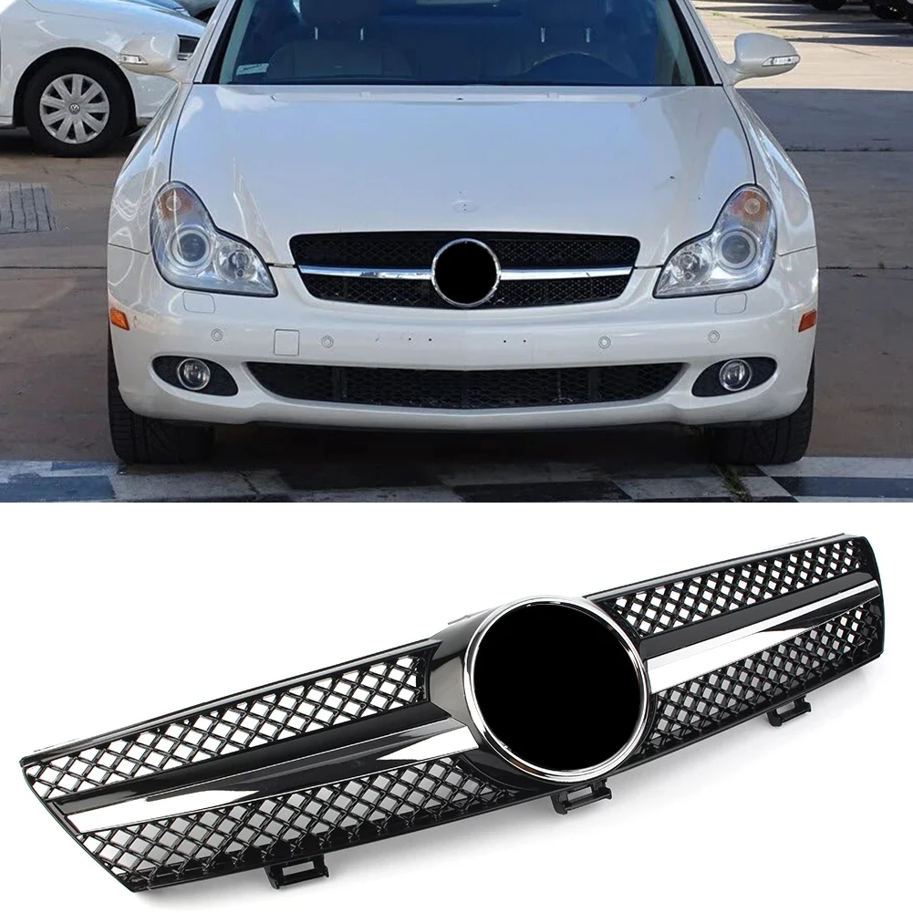 Car Front Bumper Grilles Racing Grill Slat Replacement Grille for Mercedes-Benz W219 CLS500 SLS600 2005 2006 2007