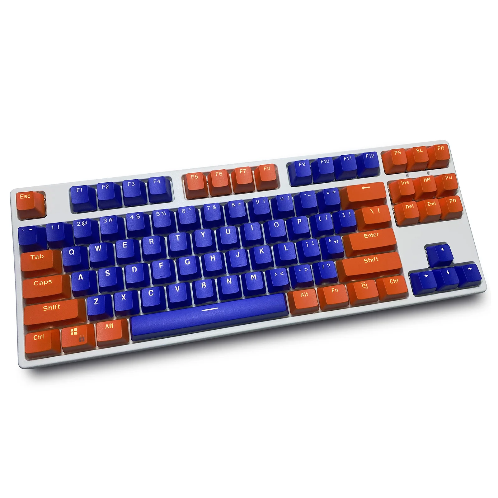 

(Keycaps Only Sold)Orange Navy 87 keys Keycaps PBT Material OEM height Backlit Double Shot For MX 61/87/104 Mechanical Keyboard