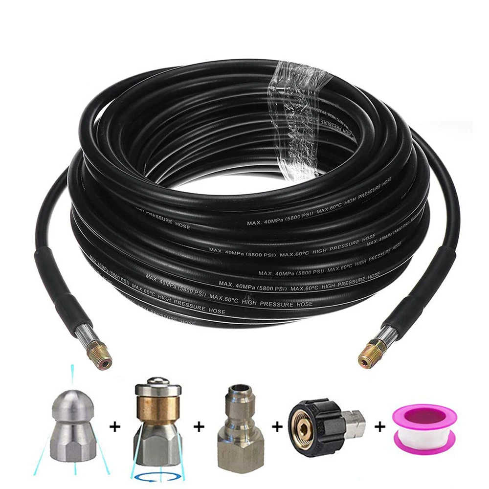 6/10/15/20/30 Meters High Pressure Washer Hose Sewer Water Cleaning Pipe Extension Hose Cord Drain Pipe Washing for Karcher