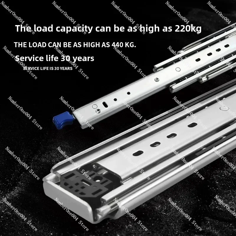 

Trilon 76 Wide Heavy Duty Slide Industrial Load-bearing Guide Three-section Thickened Slide RV with Lock Drawer Track