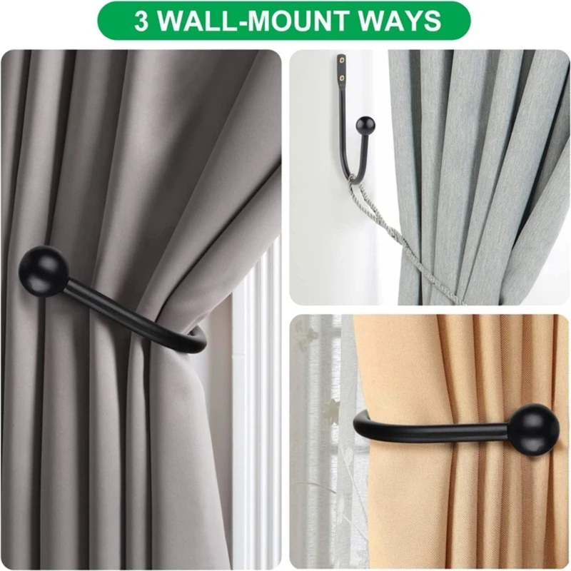 Curtain Holdback Hooks Wall Mounted Curtain Tieback Hook Decorative Window Curtain Holdbacks Drapes Curtain Holder Drop Shipping