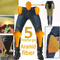 Aramid fiber Motorcycle Pants Men Kevlar Moto Jeans Protective Gear Riding Touring Motorbike Trousers Motocross Pants Moto Pants