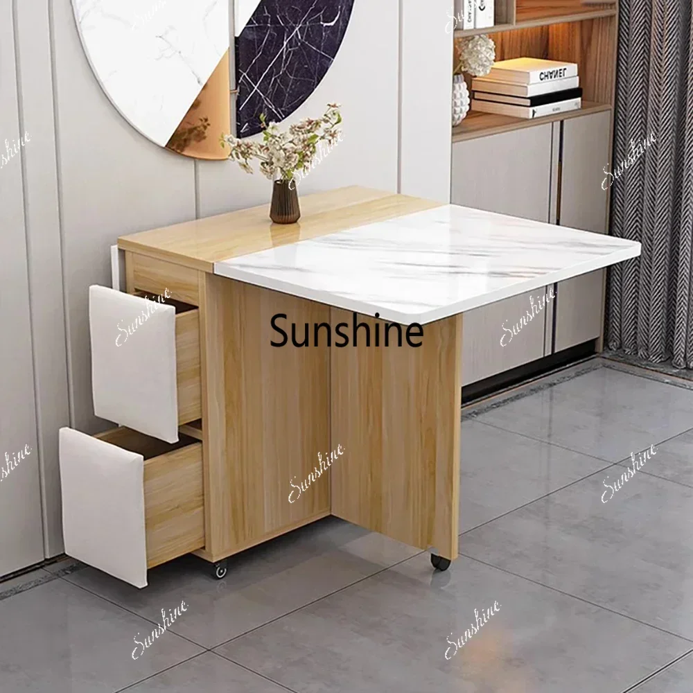 Juego De Mesa De Comedor plegable, 4 sillas, mesa De Comedor De lujo nórdica italiana, decoración sencilla, Mesas Y Sillas De Comedor KitchenX