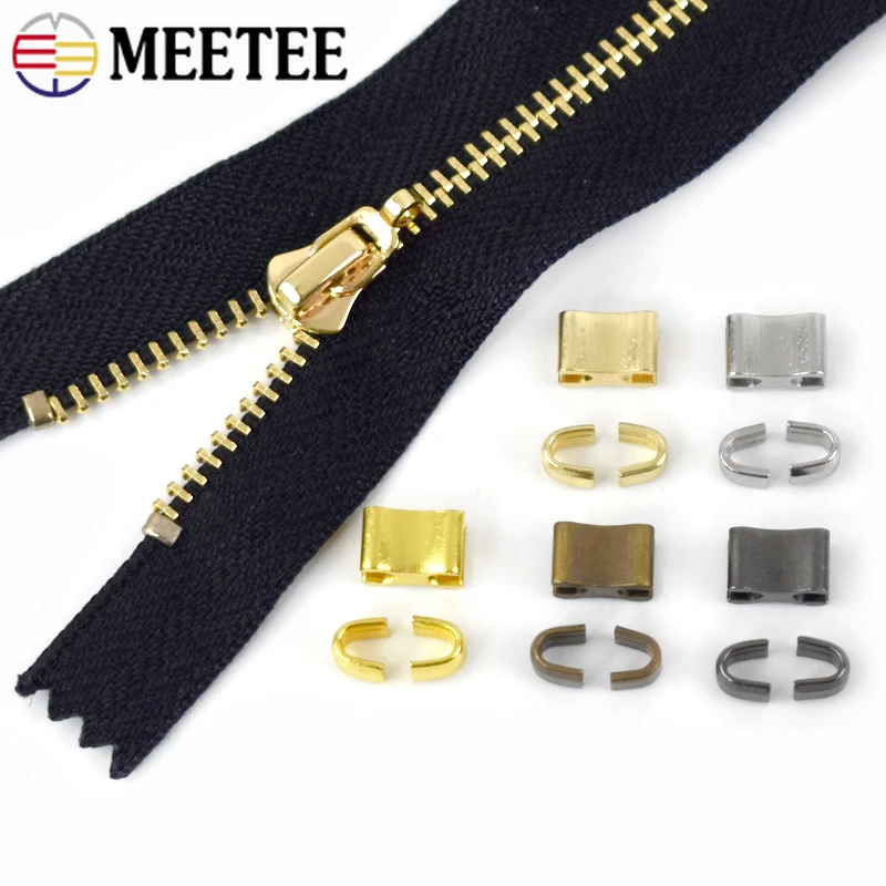 20/50set Meetee U cerniera tappo antiscivolo per 3 #5 #8 # cerniere in metallo Kit di riparazione sostituzione accessori per cucire fai da te