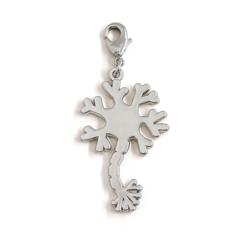 Neuron Cell Keychain Science Biology Themed Pendant Brain Nerve Cell Key Ring Geeky Chemistry Medical Student Gift Bag Decoratio