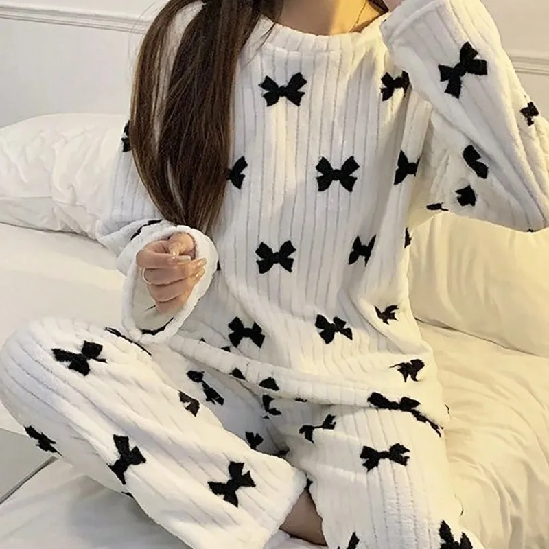 2pcs set Woman Sleep Home Casual Wear loose-fitting round-neck loungewear Pajama set with a Halloween Funny  pumpkin printing