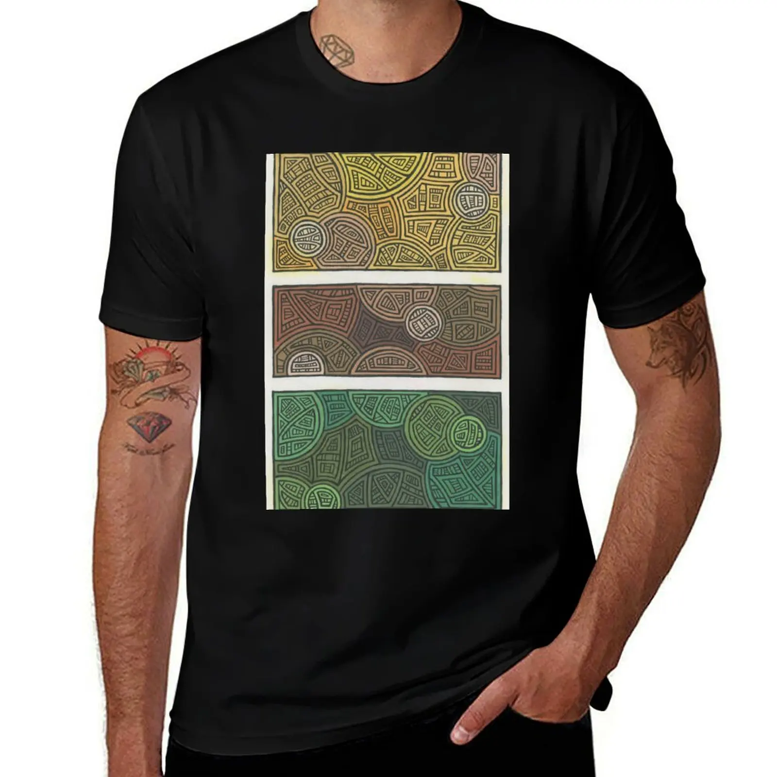 

Yellow, Brown, and Green T-Shirt Basic Solid Color Short Sleeve Cotton Top