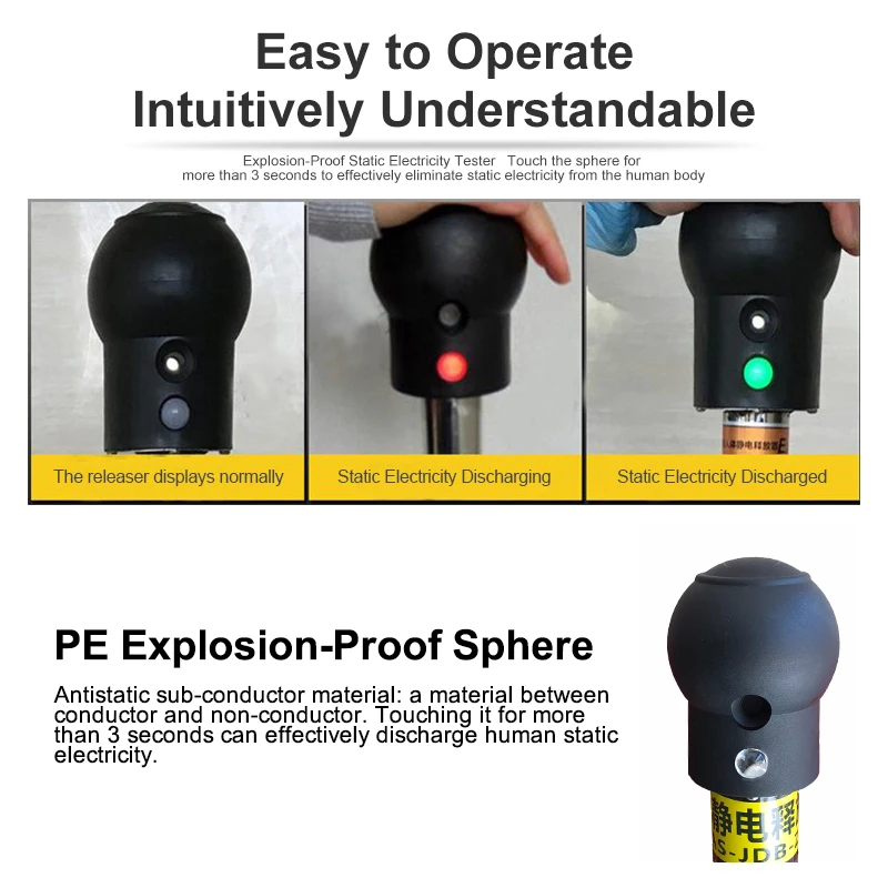 JAT Customized Shandong Washable Industrial Explosion-Proof Human Body Static Elimination Releaser Touch Static Discharge Ball