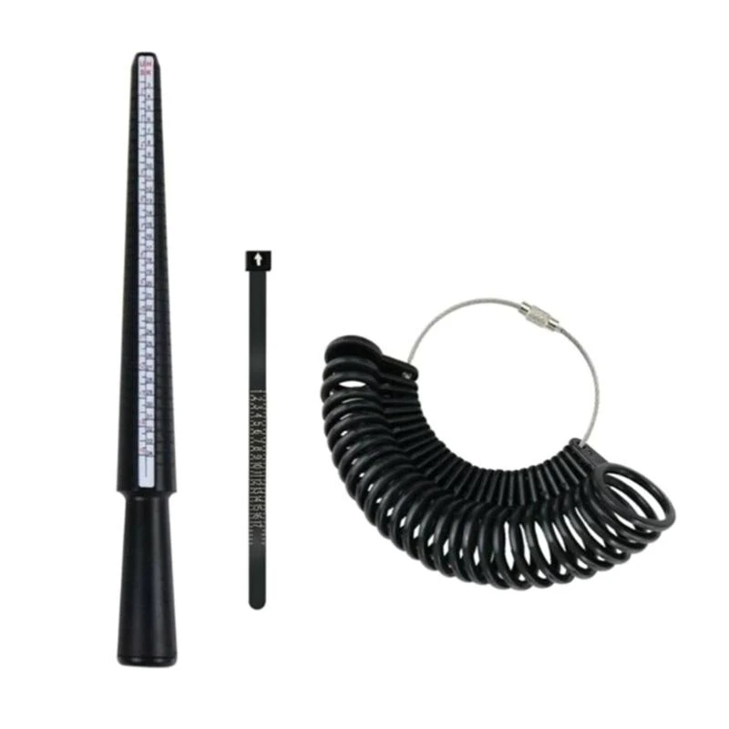 

3/4/6/7Pcs Rings Sizer Measuring Tool Set Rings Gauges Finger Sizer Mandrel Rings Sizer Tool for Jewelry Sizing Measuring