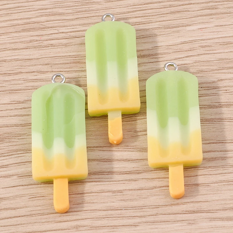 10 szt. 14x41mm Urocze, kolorowe zawieszki w kształcie lodów na patyku, idealne do tworzenia biżuterii, kolczyków, naszyjników i innych rękodzieł DIY.