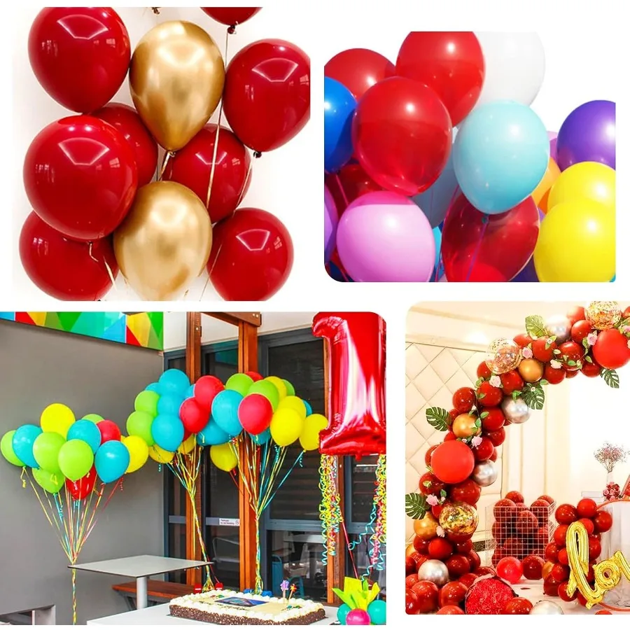 Globos de látex blanco y rojo perla, globo de confeti rojo de 12 pulgadas para cumpleaños, boda, Navidad, novia, decoraciones para fiesta de bienvenida de bebé, 50 Uds.