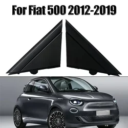Matte Black LH&RH Door Mirror Flag Cover Moldings For Fiat 500 12-19 1SJ85KX7AA Rear Mirror Triangle Trim Plate