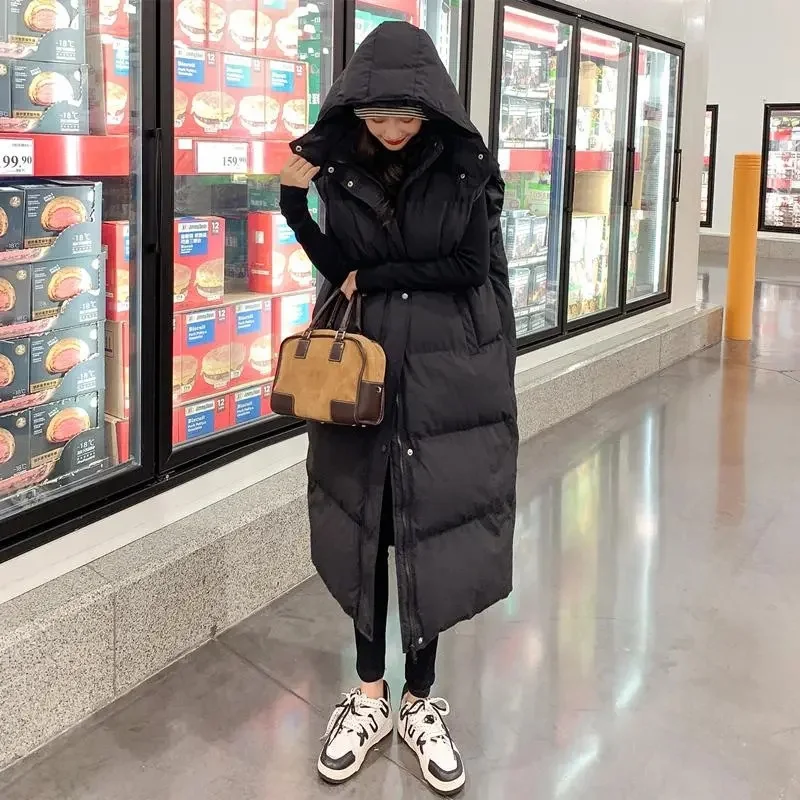 2025 롱 지퍼 재킷 여성 오버사이즈 조끼 겨울 아우터 후드 파카 패션 퀼팅 베스트 캐주얼