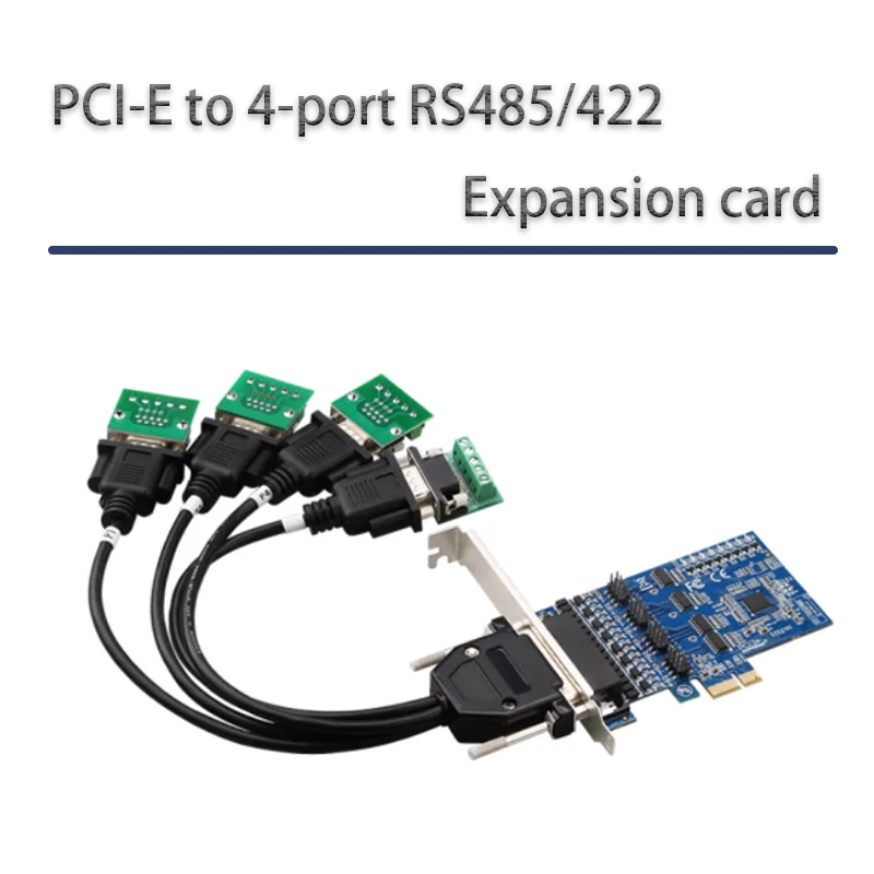 

PCI-E Riser Card Adapter PCI-E to 4-port RS485/422 serial port card industrial grade PCIE PCI Express Expansion Card Converter