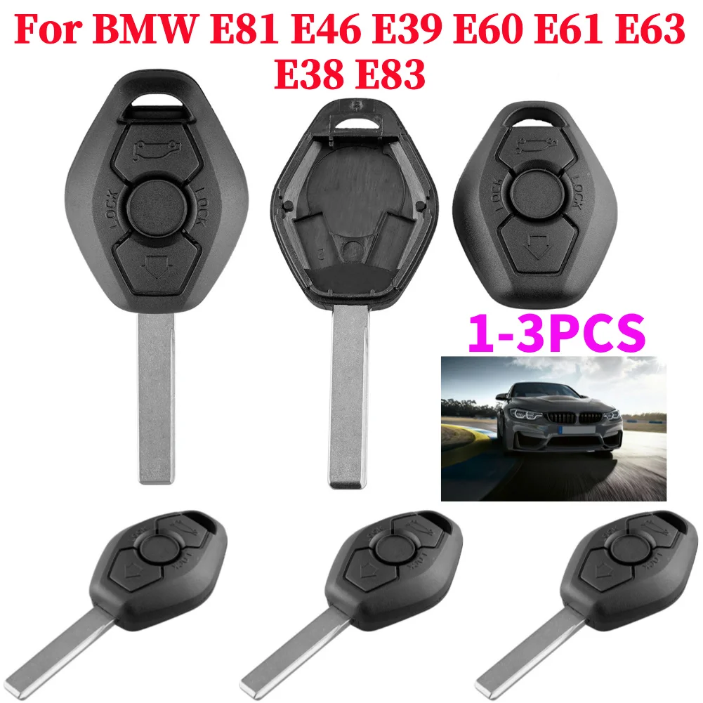 

3 Buttons Remote Car Key Fob Case Replacement Shell For BMW E81 E46 E39 E60 E61 E63 E38 E83 Auto Car Key Fob Case Accessories